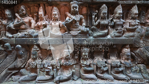 Image of Wall relief at Angkor Thom, Cambodia