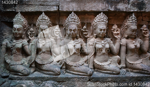 Image of Wall relief at Angkor Thom, Cambodia