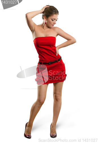 Image of european woman looking on camera