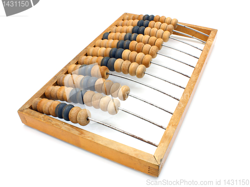 Image of old wooden abacus close up