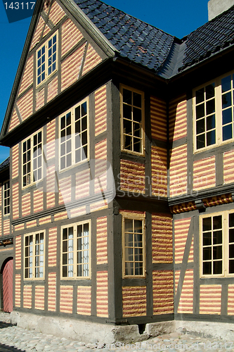 Image of Old building with stripes