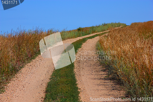 Image of Rural road and the blue sky