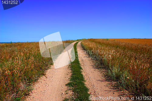 Image of Rural road and the blue sky