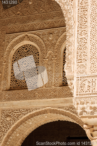 Image of Arabic carvings in the Alhambra of Granada