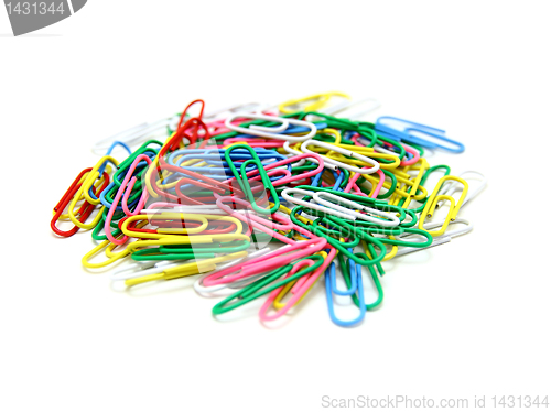 Image of Color paper clips to background.