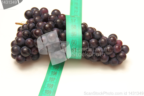 Image of measuring tape around grapes