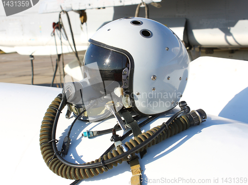 Image of Protective helmet of the pilot