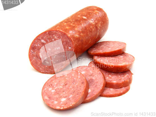 Image of Sausage cut by slices 