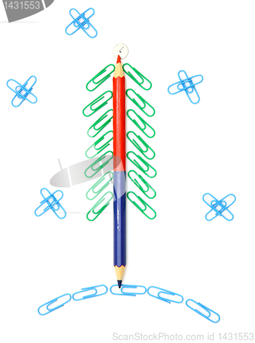 Image of Paper clip Christmas tree