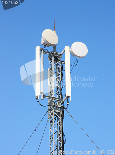 Image of GSM Antenna against blue sky