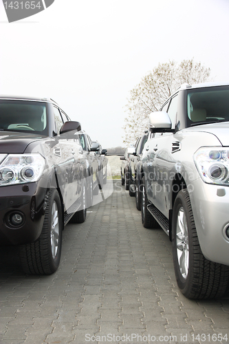 Image of Group of cars stand 