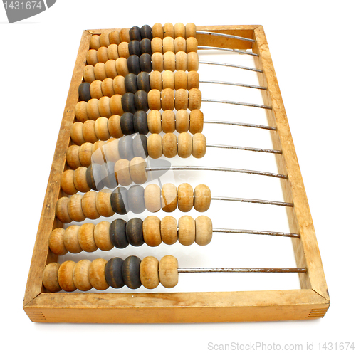 Image of old wooden abacus close up