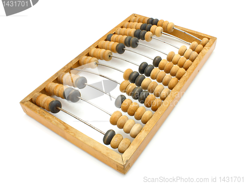 Image of old wooden abacus close up