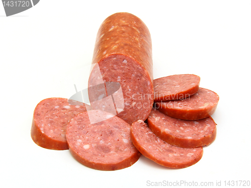 Image of Sausage cut by slices 