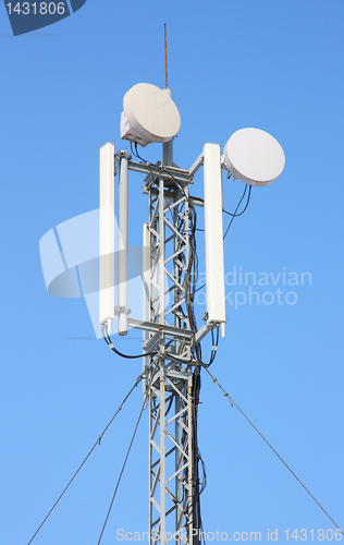 Image of GSM Antenna against blue sky