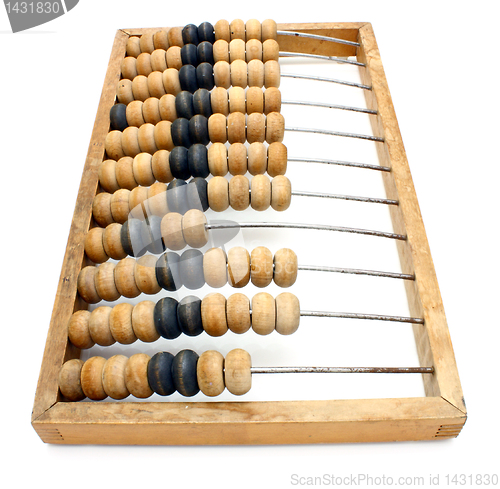 Image of old wooden abacus close up