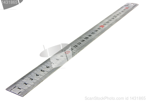 Image of isolated with metal ruler 