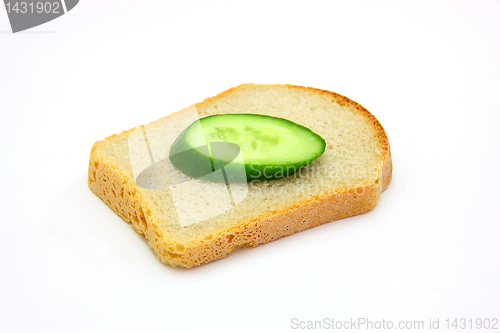 Image of  sandwich with a cucumber 