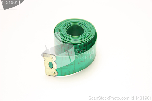 Image of Measuring tape of the tailor isolated on white background