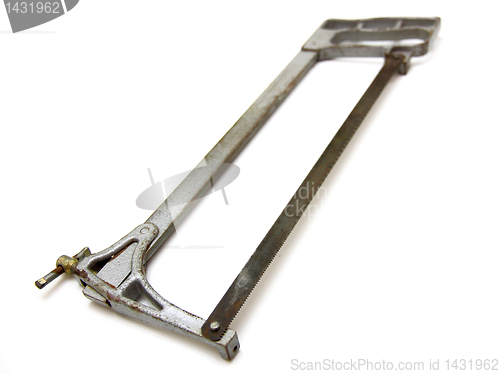 Image of The old hacksaw on metal 