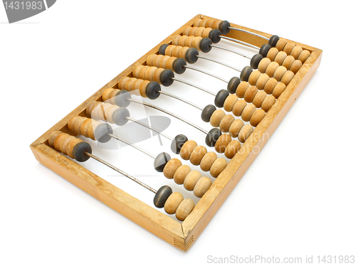 Image of old wooden abacus close up