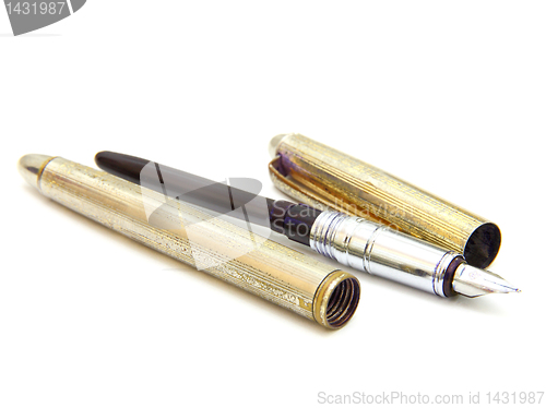 Image of Old fountain pen isolated on white background