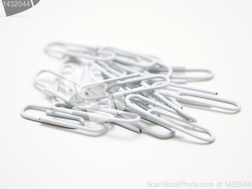 Image of isolated color paper clips