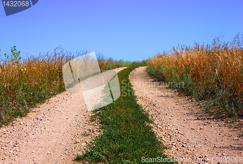 Image of Rural road and the blue sky