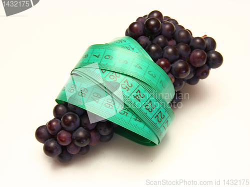 Image of measuring tape around grapes