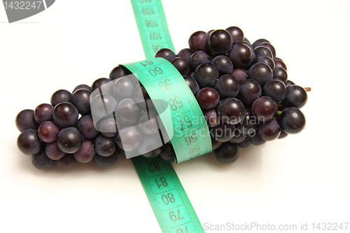 Image of measuring tape around grapes