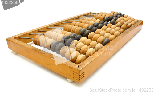 Image of old wooden abacus close up