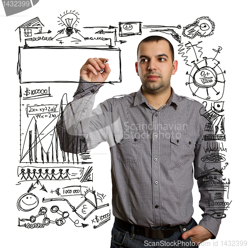 Image of businessman writing something
