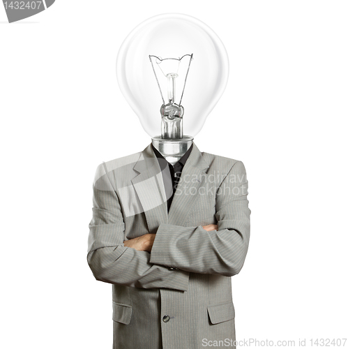 Image of lamp head businessman