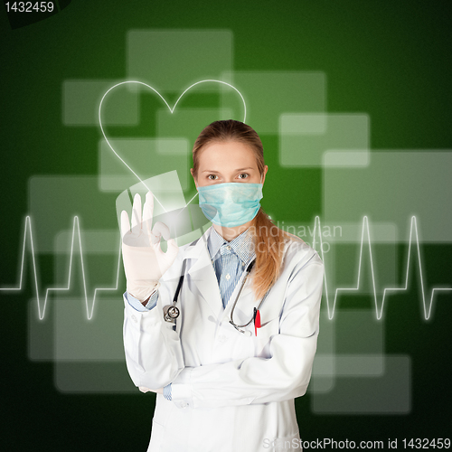 Image of doctor woman with electrocardiogram