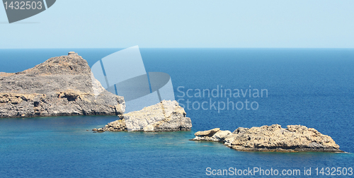 Image of Mountain in Lindos Bay. Greece 