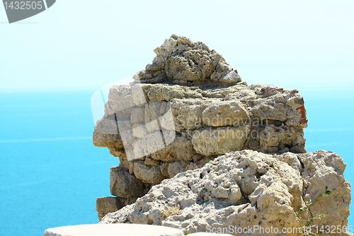 Image of Mountain in Lindos Bay. Greece