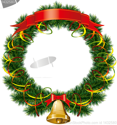 Image of christmas bells with christmas tree