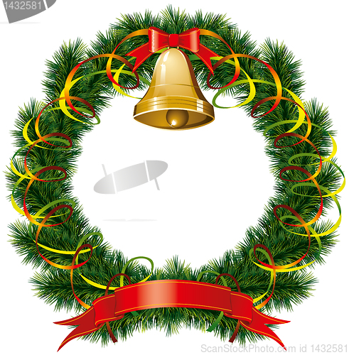 Image of christmas bells with christmas tree