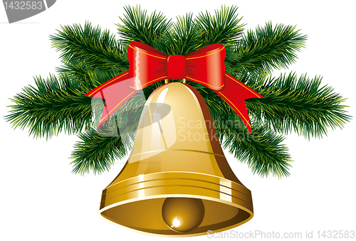 Image of christmas bells with christmas tree