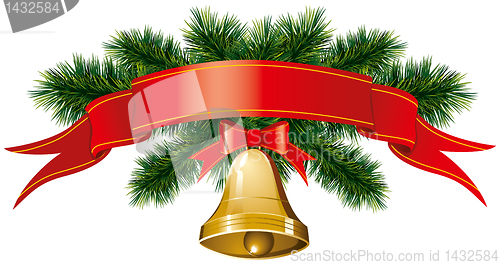 Image of christmas bells with christmas tree