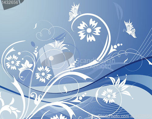 Image of Flower background with butterfly