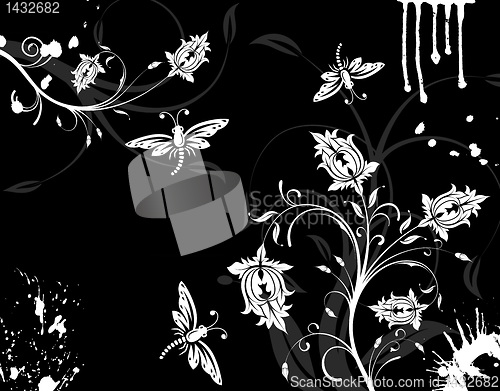 Image of Grunge flower background