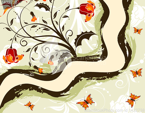 Image of Grunge flower background