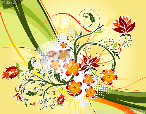Image of Grunge flower background