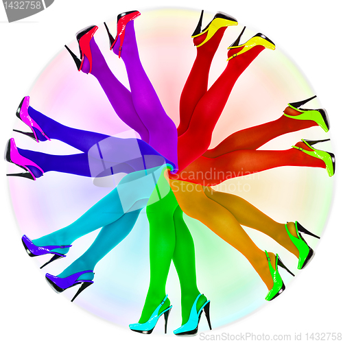 Image of Abstract composition - rainbow colors pantyhose