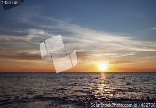 Image of Dawn over the tropical ocean