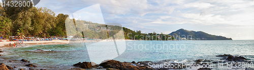 Image of Coast of tropical ocean - panoramic photo