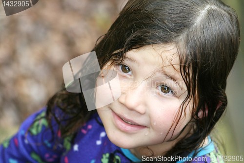 Image of little girl with wet hair