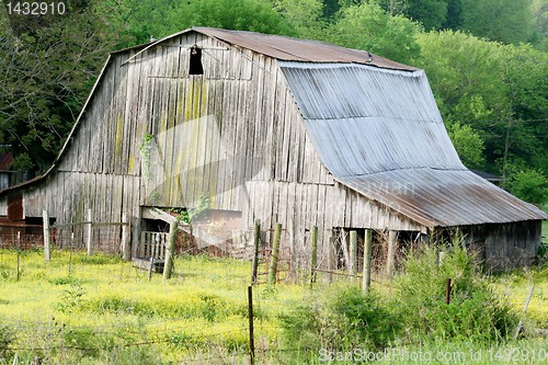 Image of Close up of old weathered barn