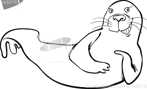 Image of funny seal coloring page